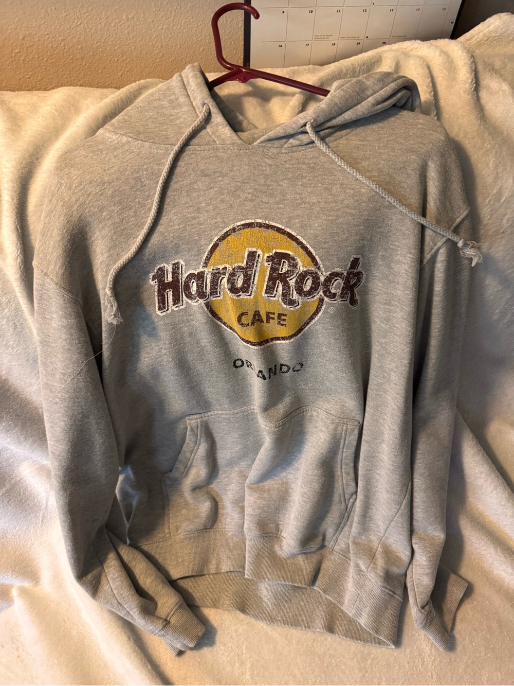 Hard Rock Cafe Gray Crewneck Sweatshirt with Yellow Logo